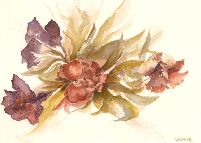 E. Fowler - Contemporary Watercolour, Floral Study