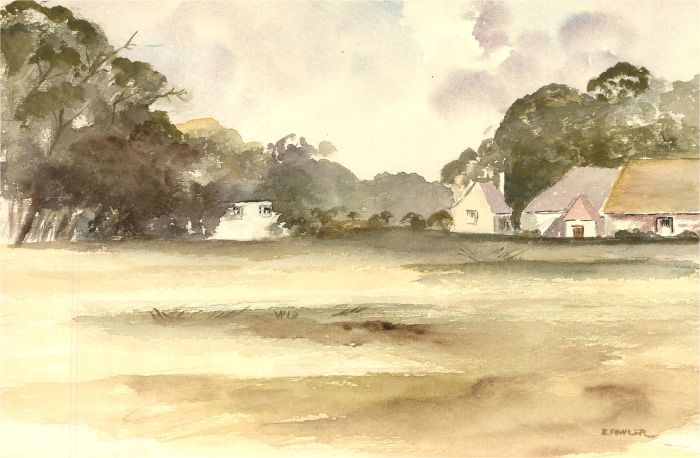 E. Fowler - Contemporary Watercolour, Village Green