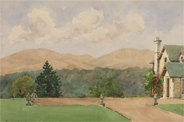 Raymond Turner Barker (1872-1945) - 1929 Watercolour, Loganbank, Midlothian