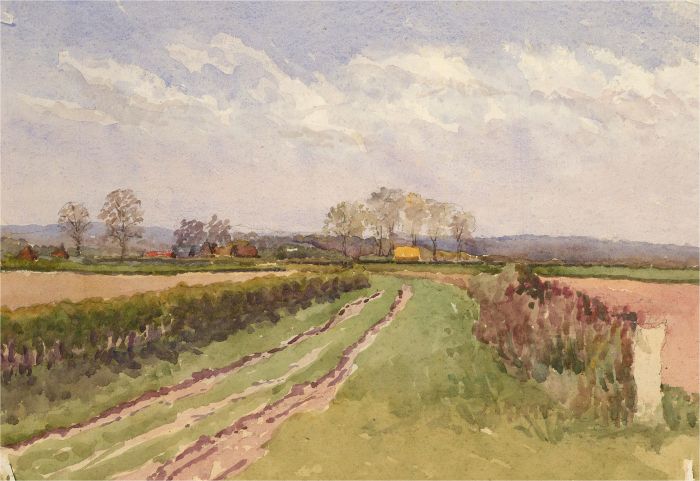 Raymond Turner Barker (1872-1945) - Early 20th Century Watercolour, Rural Farm