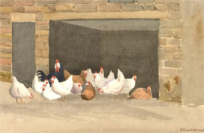 Raymond Turner Barker (1872-1945) - 1913 Watercolour, Chickens