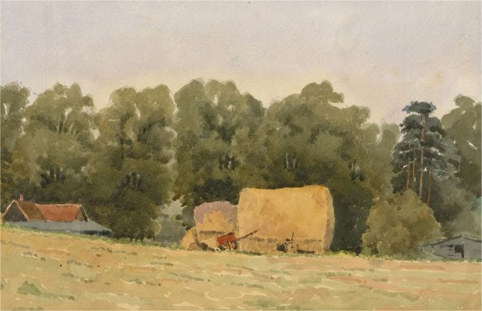 Raymond Turner Barker (1872-1945) - Early 20th Century Watercolour, Haystacks