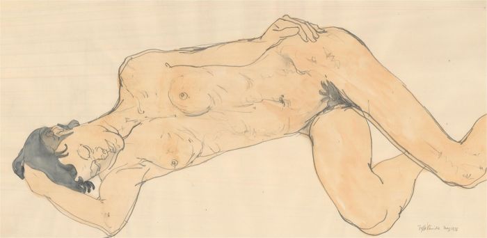 Fyffe Christie (1918-1979) - 1978 Watercolour, Reclining Nude