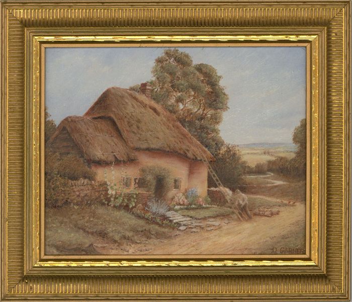 D. Garner  - 1998 Oil, The Thatched Cottage