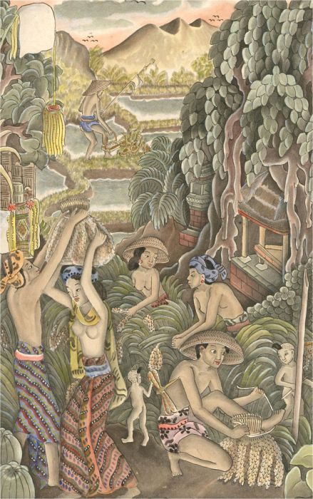 Mid 20th Century Gouache - Balinese School