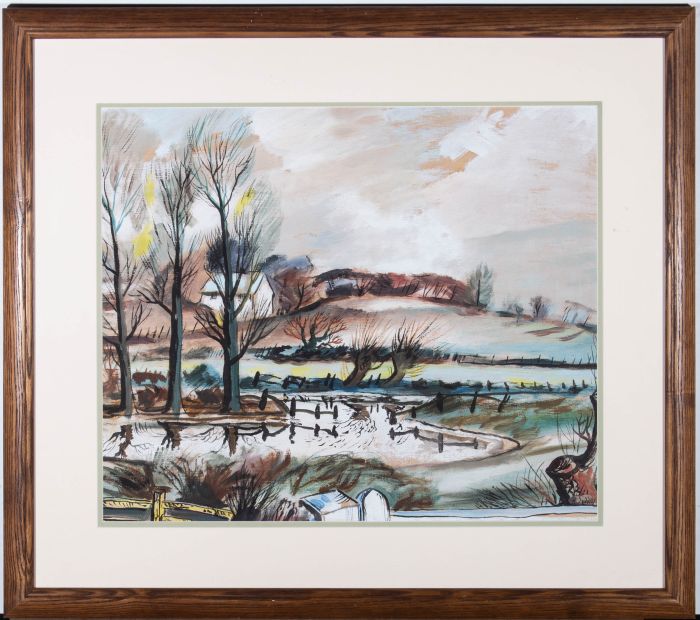 Rowland Suddaby (1912-1972) - Signed Mid 20th Century Gouache, Winter Skies