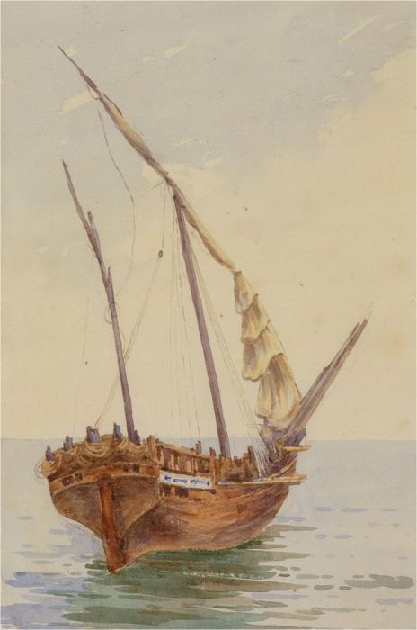 Mid 20th Century Watercolour - The Broken Mast