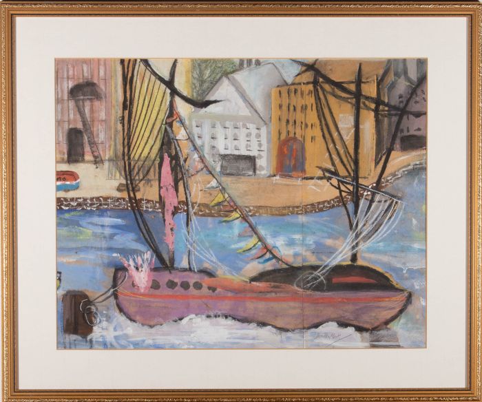 Mary Hamilton-Mack (1901-1984) - 20th Century Mixed Media, Vibrant Harbour