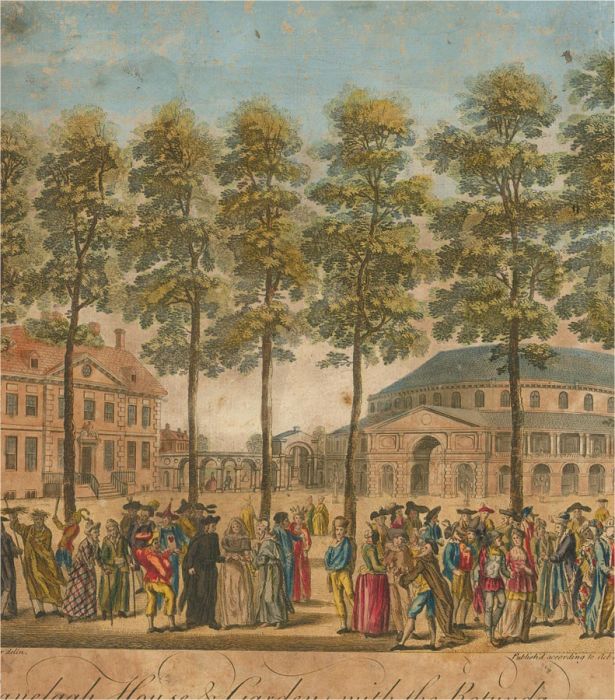 J. Maurer Delin  - 19th Century Etching, Ranelagh House and Gardens