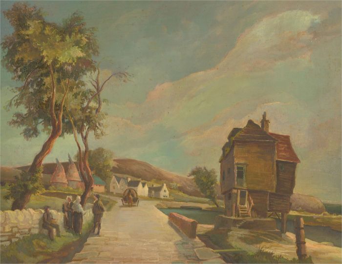 Bernard Robinson (1912-1970) - Mid 20th Century Oil, Oast Houses