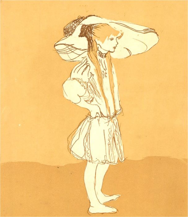 Dina Larot (b.1942) - Signed 1985 Lithograph, Portrait of a Young Girl