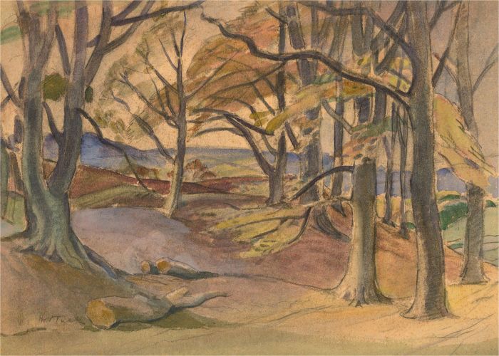 Horace Tuck (1876-1951) - Early 20th Century Watercolour, Sheringham Woods