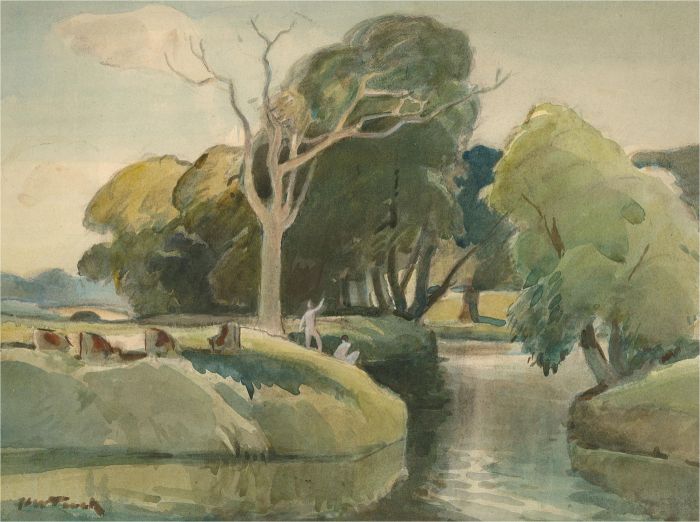 Horace Tuck (1876-1951) - Watercolour, Earlham Bridge, Norwich