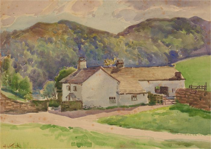 Horace Tuck (1876-1951) - Early 20th Century Watercolour, White Farmhouse