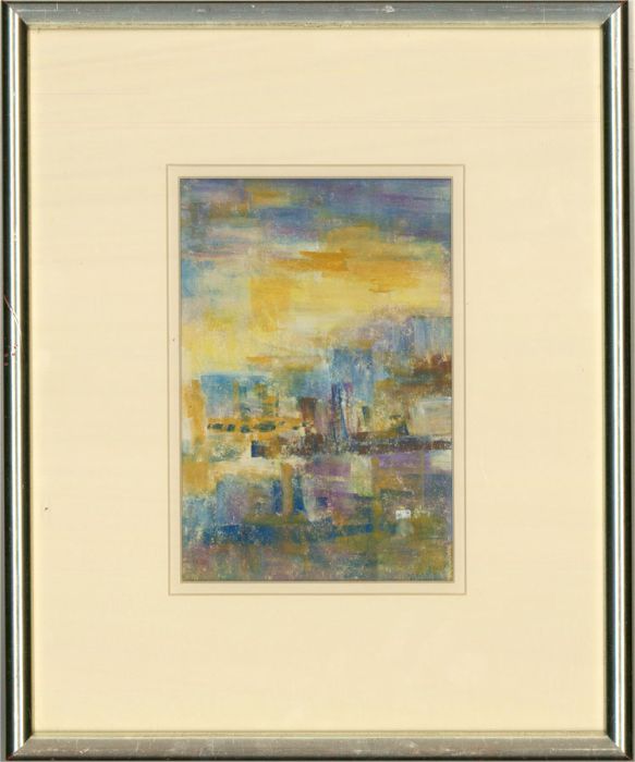 Madeleine Eyland-Legrain (1930-2021) - 20th Century Pastel, Abstract Cityscape