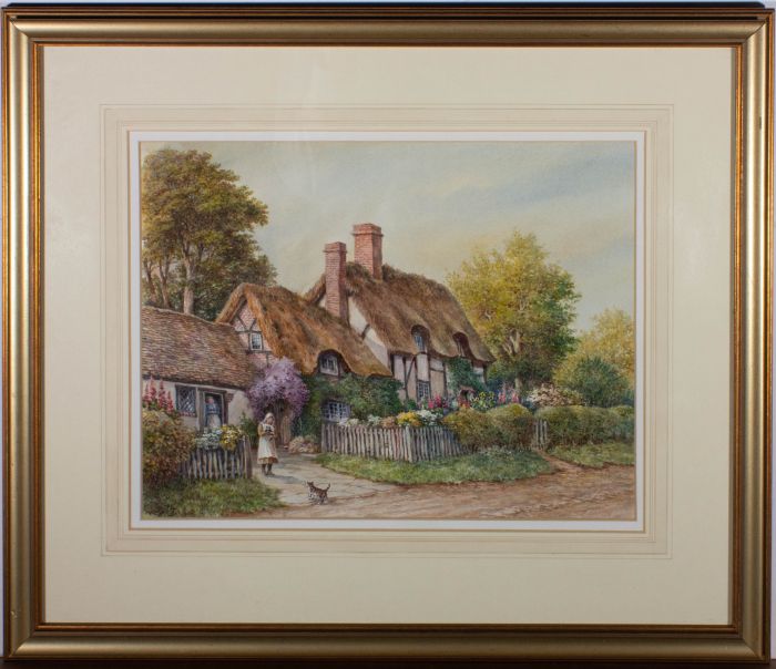 E. A. S.  - Early 20th Century Watercolour, The Thatched Cottage