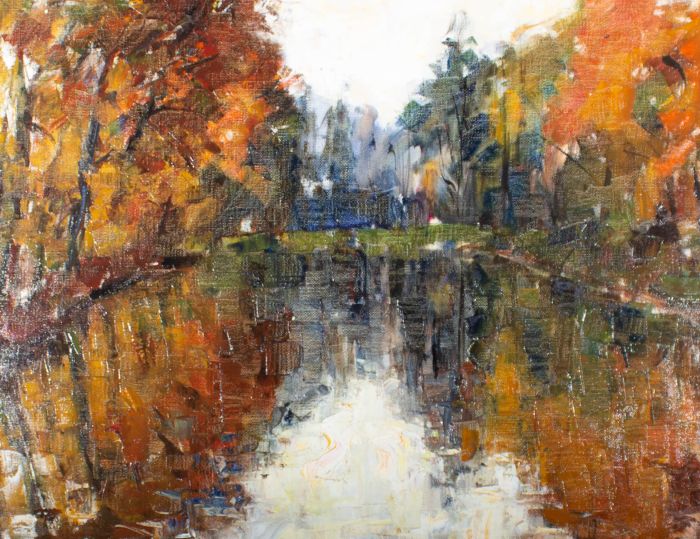 20th Century Oil - Autumnal River Scene