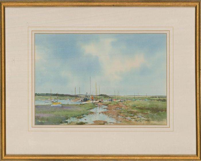 Brian C. Day  - 20th Century Watercolour, Marston from the Marshes I