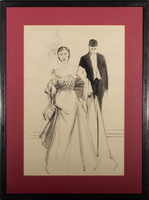 Mid 20th Century Watercolour - Old Hollywood