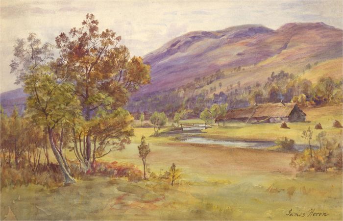 James Heron (fl.1878-1919) - Late 19th Century Watercolour, Croft in a Glen