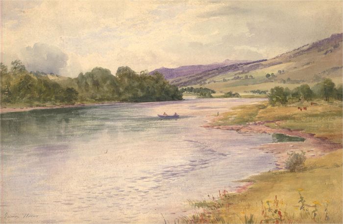 James Heron (fl.1878-1919) - Late 19th Century Watercolour, Boating on the Loch