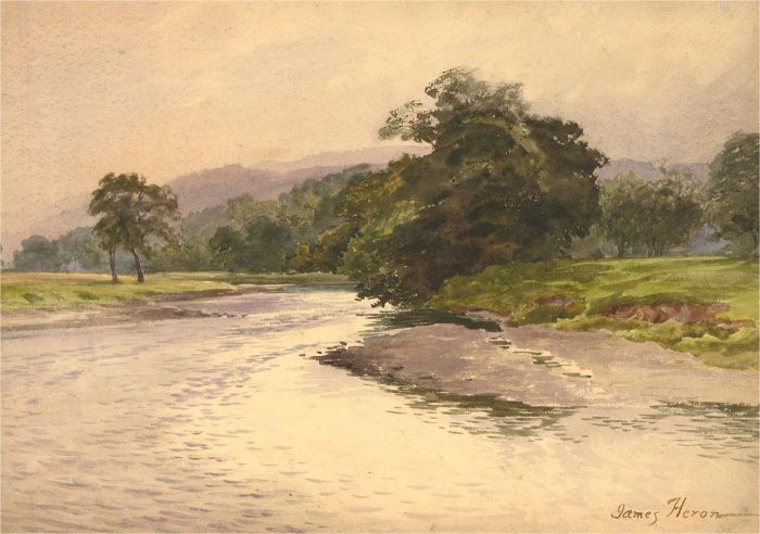 James Heron (fl.1878-1919) - Late 19th Century Watercolour, On the Tweed, Stobo