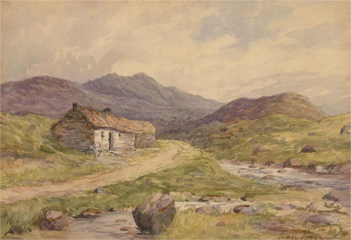 James Heron (fl.1878-1919) - Watercolour, At Kinlochewe, Wester Ross