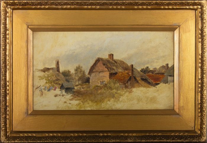 F.W. - 1910 Oil, Cottages in Maidenhead