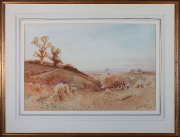 A. Haselgrave  - Early 20th Century Watercolour, Harvesting Hay