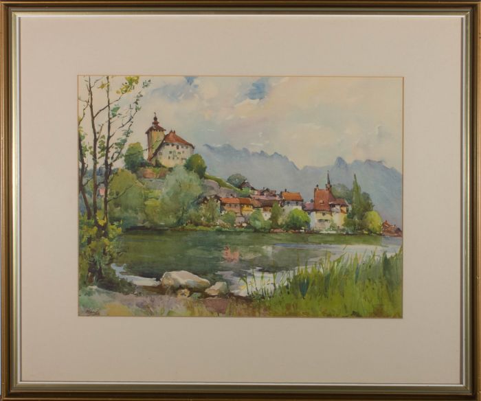 Marc - 20th Century Watercolour, Alpine Village