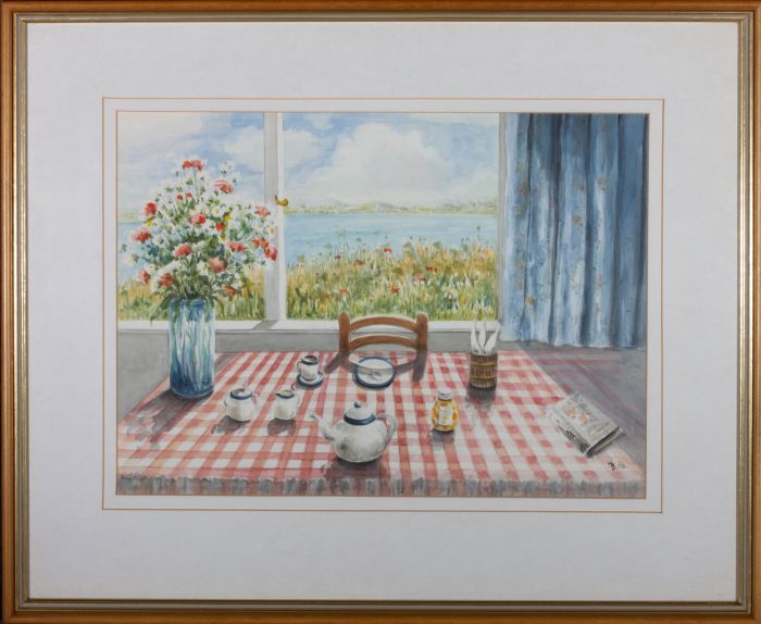 H. B.  - 1986 Watercolour, The Breakfast Table