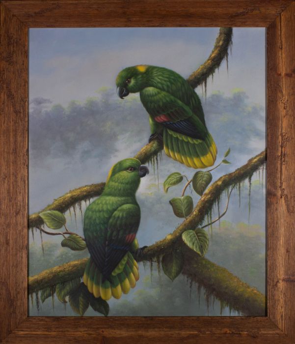 Contemporary Oil - Parrot Paradise