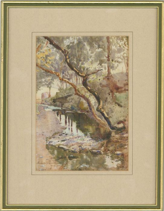 Alexander Peacock - 1917 Watercolour, Woodland Brook