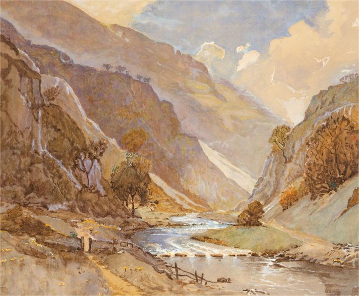 T.L. Parker - Early 20th Century Watercolour, Mountain River