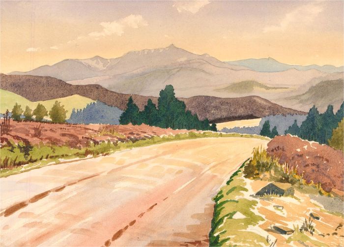 Mid 20th Century Watercolour - The Open Road