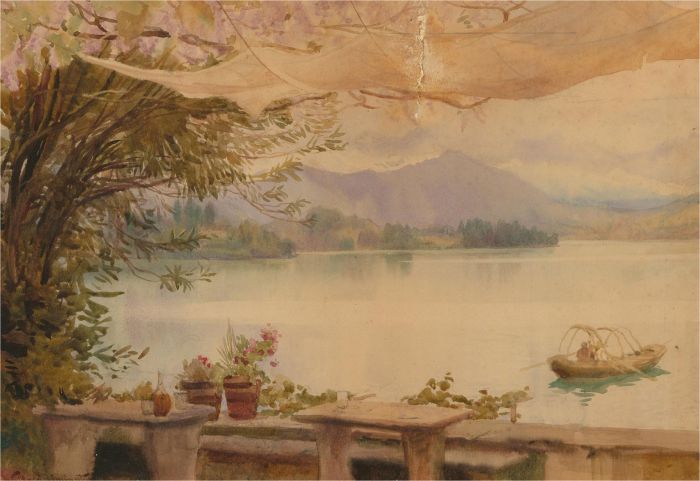 Alexander Wallace Rimington RBA RE (1854-1918) - Watercolour, Lake Como