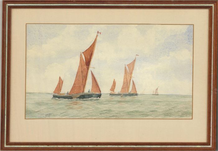 Iverard - A Pair of Early 20th Century Watercolours, Thames Sailing Barges