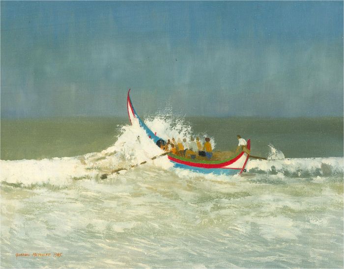 Gordon Metcalfe (b.1935) - 20th Century Oil, Portuguese Fishing Boat