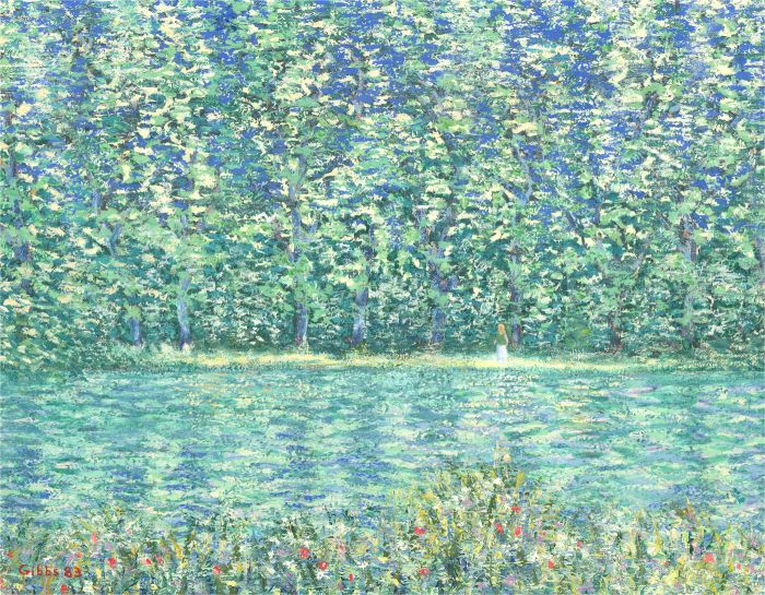 Gerry B. Gibbs - Impressionist 1983 Oil, The Summer Lake