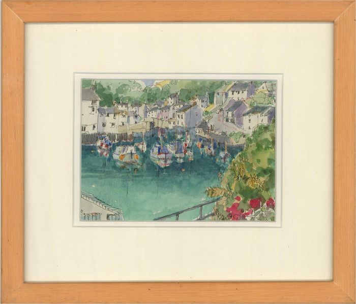 Mary Pelham - Contemporary Watercolour, Polperro Harbour