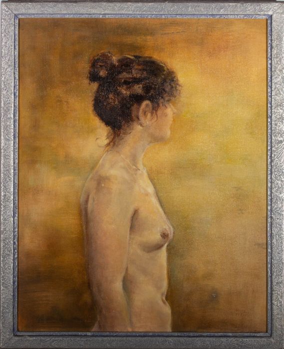 Mary McEwen - 20th Century Oil, Female Nude In Profile