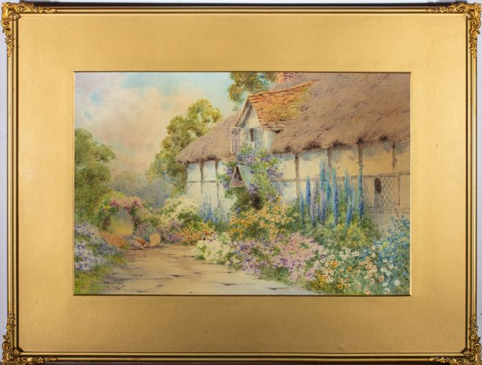 John Abernethy Lynas Gray (1869-1937) - Early 20thC Watercolour, Cottage Garden