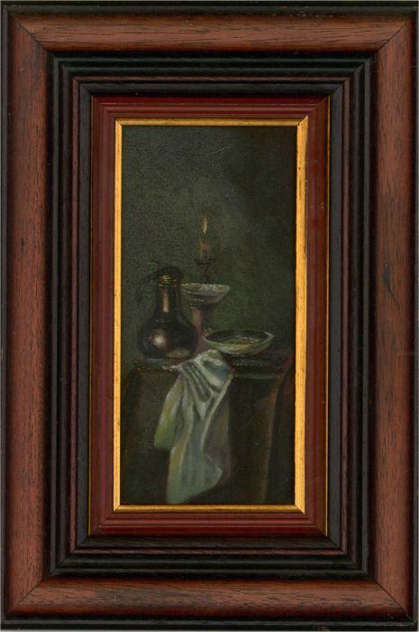 20th Century Oil - Nightstand Still Life