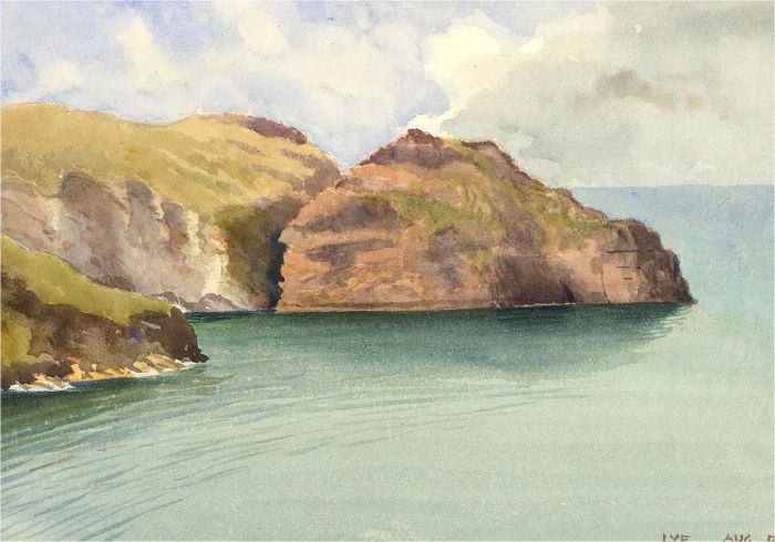 Raymond Turner Barker (1872-1945) - 1913 Watercolour, Lye Rock, Cornwall