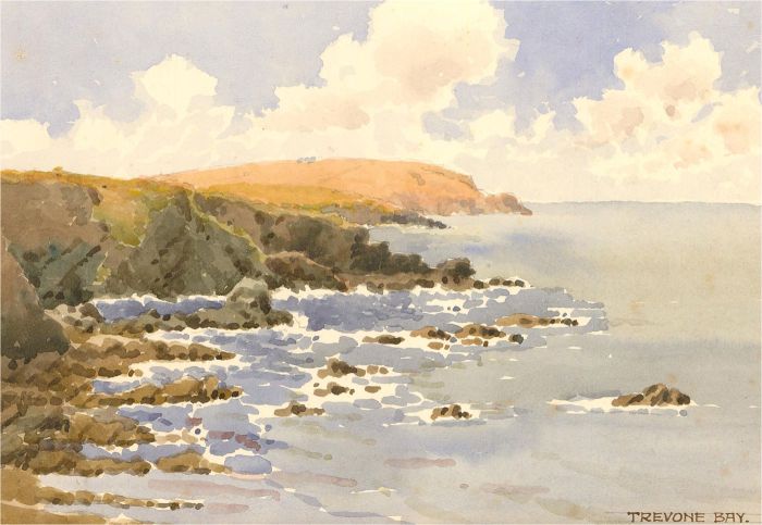 Raymond Turner Barker (1872-1945) - 1931 Watercolour, Trevone Bay