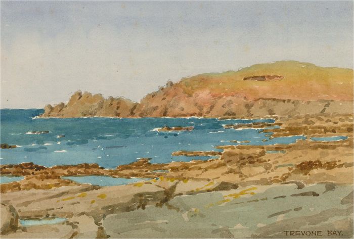 Raymond Turner Barker (1872-1945) - 1931 Watercolour, Beach at Trevone Bay