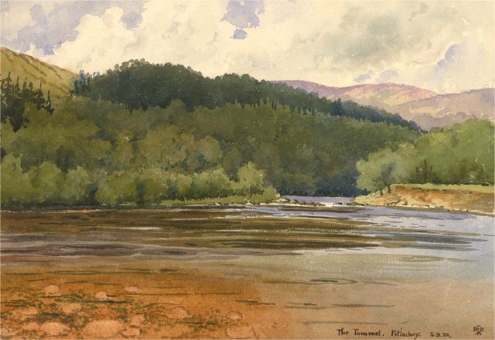 Raymond Turner Barker (1872-1945) - 1924 Watercolour, River Tummel, Pitlochry