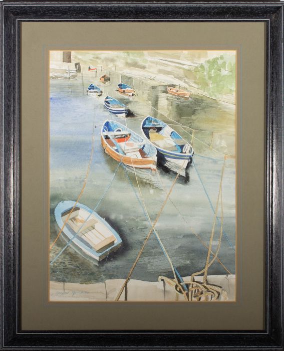 Gordon Metcalfe (b.1935) - 1996 Watercolour, Boats at Staithes
