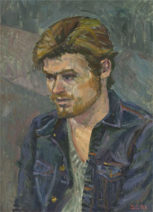D.D - 1983 Oil, Portrait of a Young Man