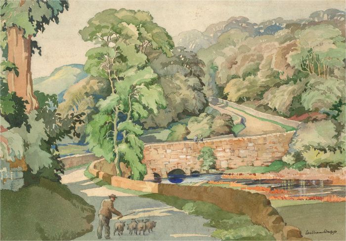 William Wager - Early 20th Century Watercolour, Welsh Landscape with Sheep